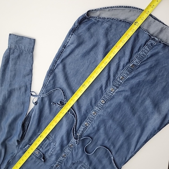 2016 Denim By Parasuco Button Up Jean Shirt Dress  Long Sleeve Size Medium - Picture 12 of 12